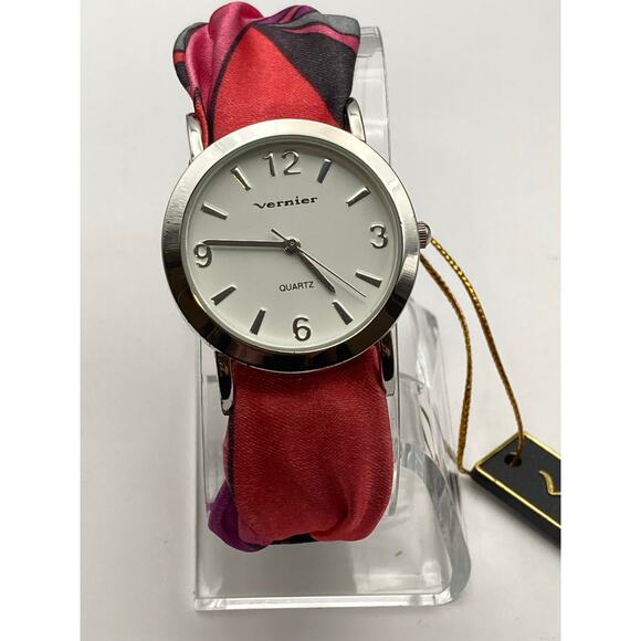 Vernier 7 West Womens Watch 32mm - New Battery - Adjustable Cloth Leather Band - Picture 7 of 12